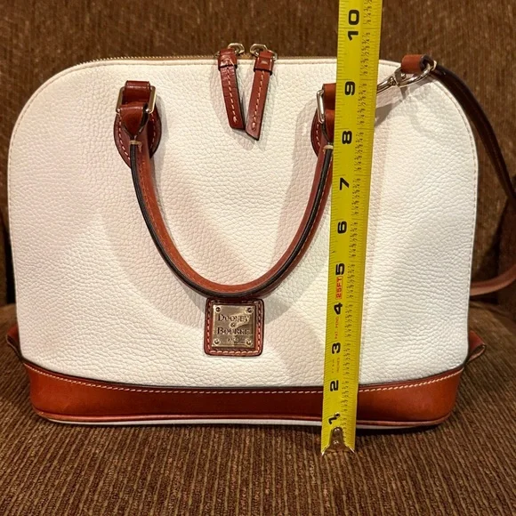 Dooney & Bourke Pebble Grain Zip Zip Satchel in White - Picture 11 of 15